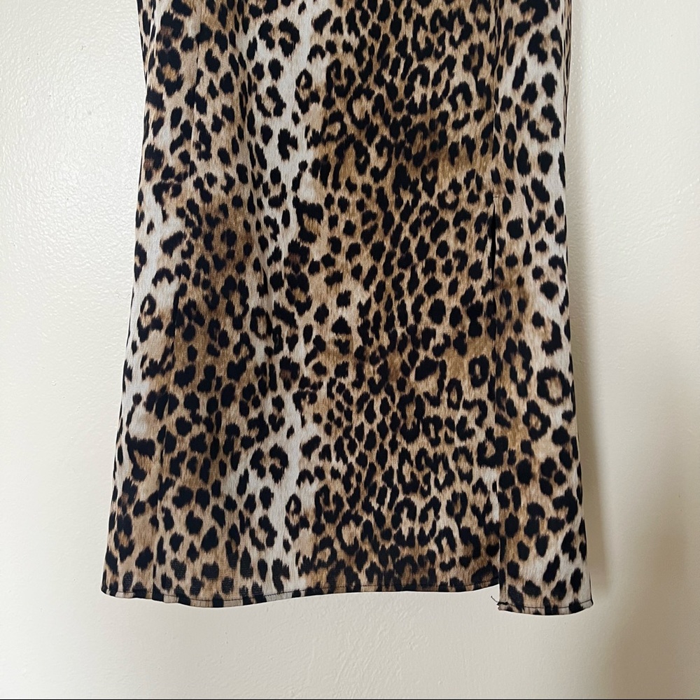 Express Leopard Print Slip Dress Medium - image 5